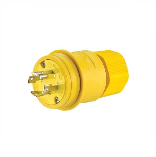 Eaton Wiring 30 Amp Locking Plug, Industrial, NEMA L19-30, 277/480V, Yellow