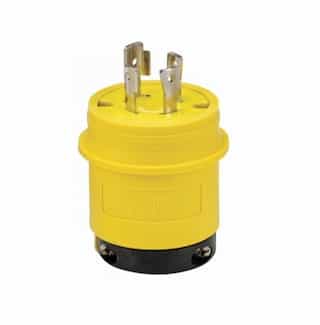 Eaton Wiring 30 Amp Locking Plug, Watertight, NEMA L19-30, 277/480V, Yellow