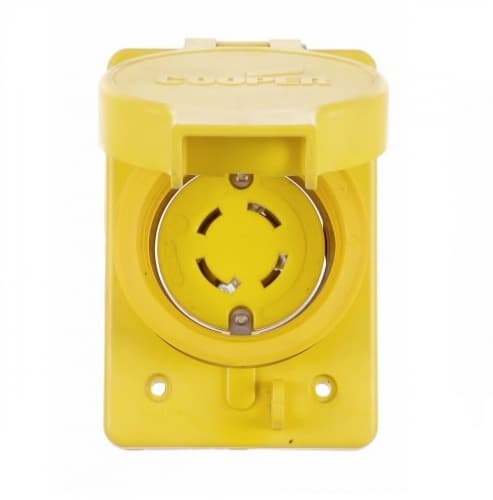 30 Amp Locking Plug, Watertight, NEMA L19-30, 277/480V, Yellow