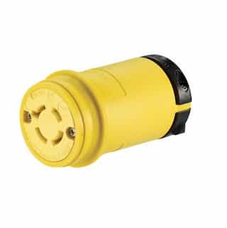 Eaton Wiring 20 Amp Locking Connector, Watertight, NEMA L20-20, 347/600V, Yellow/Black