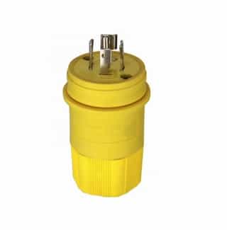 20 Amp Locking Plug, Industrial, NEMA L21-20, 120/208V, Yellow