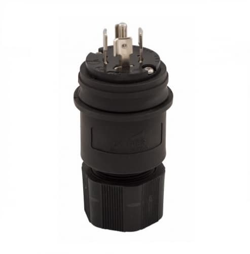 20 Amp Locking Plug, Industrial, NEMA L21-20, 120/208V, Black