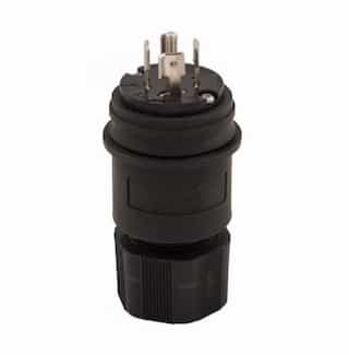 Eaton Wiring 20 Amp Locking Plug, Industrial, NEMA L21-20, 120/208V, Black