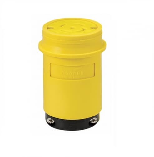 30 Amp Locking Connector, Watertight, NEMA L21-20, 120/208V, Yellow/Black