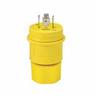 Eaton Wiring 30 Amp Locking Plug, Watertight, NEMA L21-30, 120/208V, Yellow