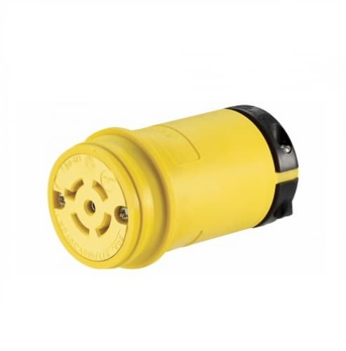 20 Amp Locking Connector, Watertight, NEMA L22-20, 277/480V, Yellow
