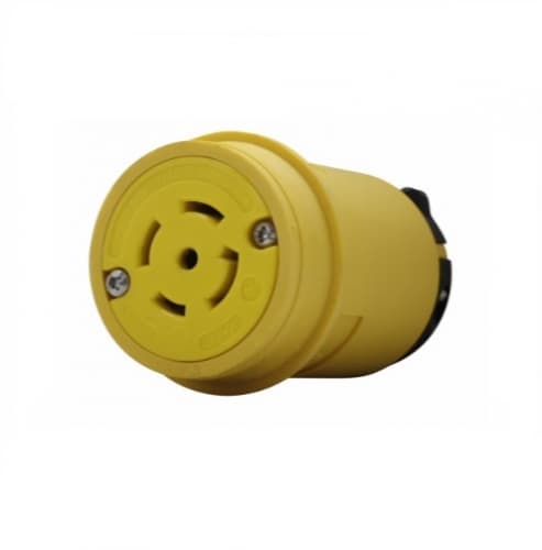 30 Amp Locking Connector, Industrial, NEMA L22-30, 277/480V, Yellow/Black