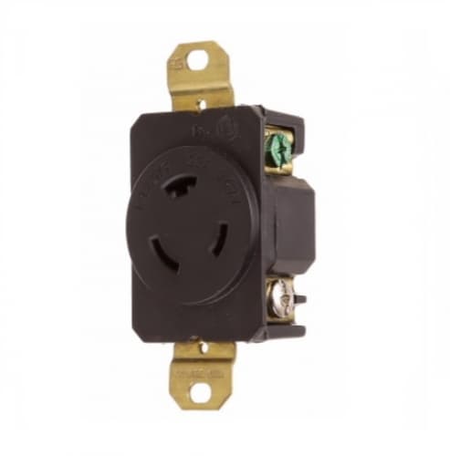 Eaton Wiring 20 Amp Locking Receptacle, Industrial, NEMA L24-20, Brown