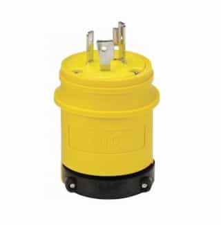 Eaton Wiring 20 Amp Locking Plug, Watertight, NEMA L5-20, Yellow/Black