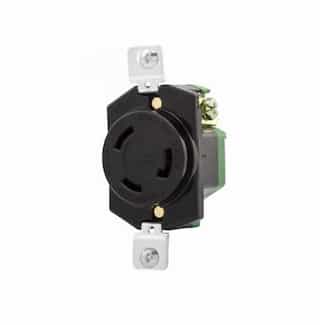 30 Amp Locking Receptacle, Industrial, NEMA L5-30, Black