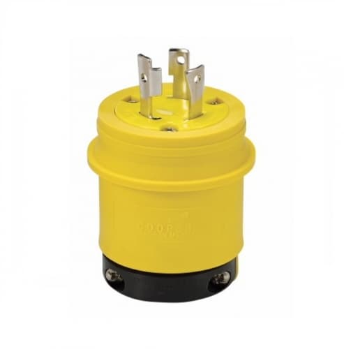 30 Amp Locking Plug, NEMA L6-30, 250V, Yellow/Black