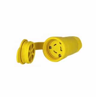 20 Amp Locking Connector, NEMA L7-20, 277V, Yellow