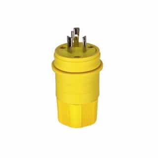 30 Amp Locking Plug, Watertight, NEMA L7-30, Yellow