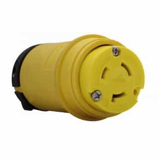 Eaton Wiring 20 Amp Locking Connector, NEMA L8-20, 480V, Yellow/Black