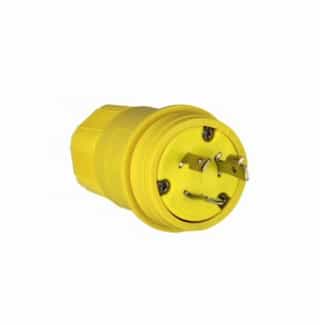 Eaton Wiring 20 Amp Locking Plug, Watertight, NEMA L8-20, 480V, Yellow