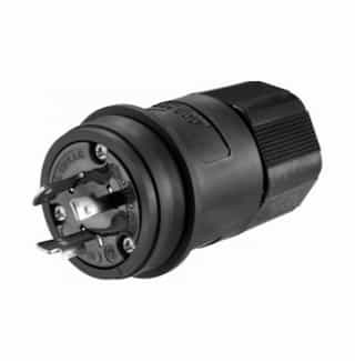 Eaton Wiring 20 Amp Locking Plug, Watertight, NEMA L8-20, 480V, Black