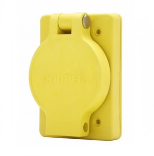 20 Amp Locking Receptacle, Watertight, NEMA L8-20, 480V, Yellow