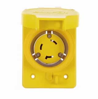 30 Amp Locking Plug, Industrial, NEMA L8-30, 480V, Yellow