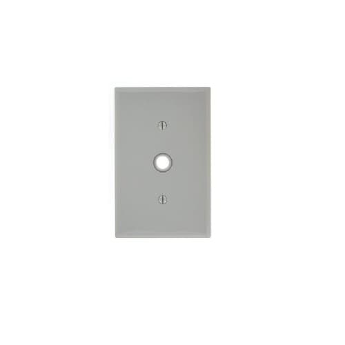 Eaton Wiring 1-Gang Telephone & Coax Wall Plate, Mid-Size, Screwless, Gray