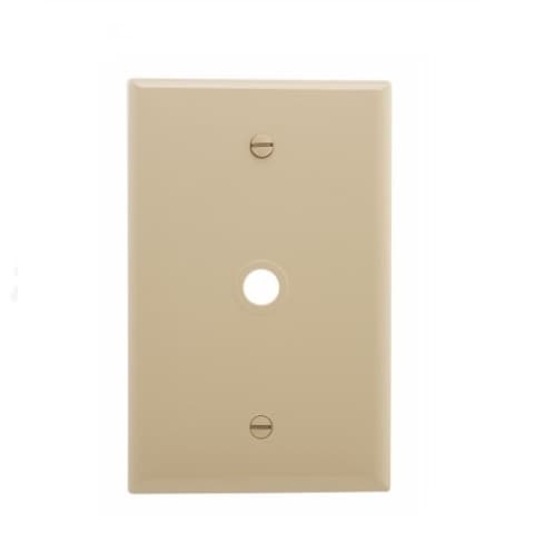 1-Gang Phone & Coax Wall Plate, Mid-Size, Ivory
