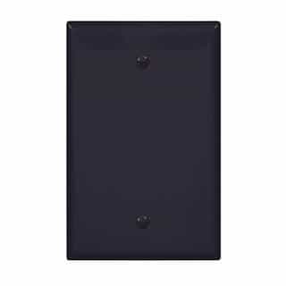 1-Gang Blank Wall Plate, Mid-Size, Polycarbonate, Black