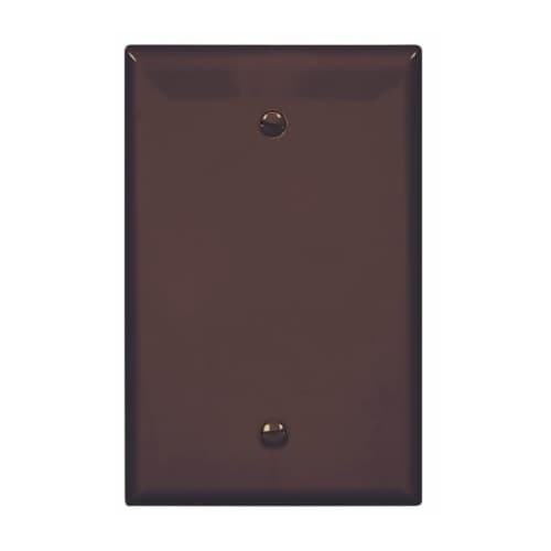 Eaton Wiring 1-Gang Blank Wall Plate, Mid-Size, Polycarbonate, Brown