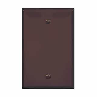 1-Gang Blank Wall Plate, Mid-Size, Polycarbonate, Brown
