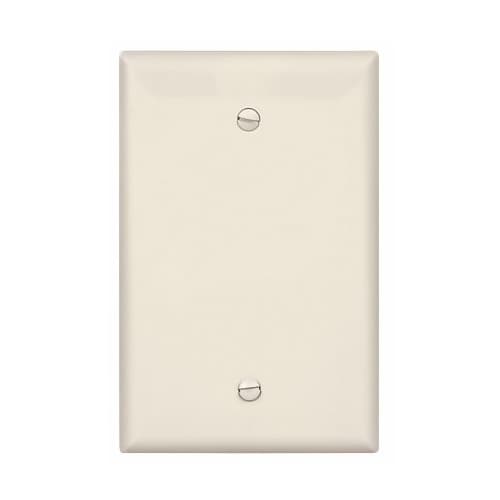 1-Gang Blank Wall Plate, Mid-Size, Polycarbonate, Light Almond