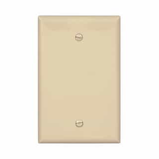 1-Gang Blank Wall Plate, Mid-Size, Polycarbonate, Ivory