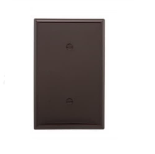 1-Gang Blank Wall Plate, Strap Mount, Mid-Size, Brown