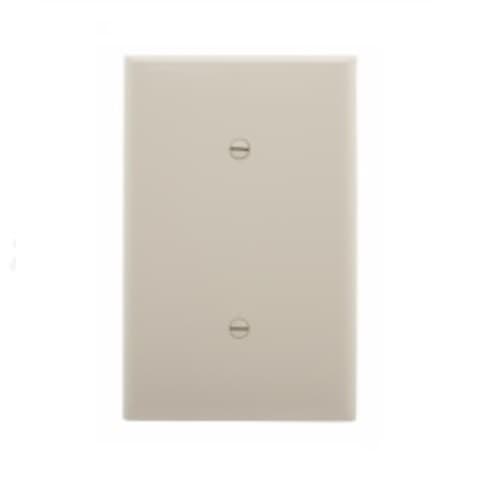 1-Gang Blank Wall Plate, Strap Mount, Mid-Size, Light Almond