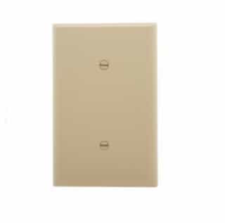 1-Gang Blank Wall Plate, Strap Mount, Mid-Size, Ivory