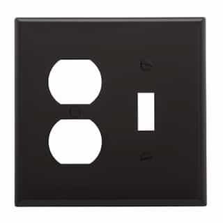 2-Gang Duplex & Toggle Wall Plate, Polycarbonate, Black