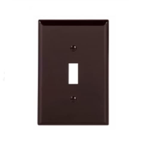 Eaton Wiring 1-Gang Toggle Wall Plate, Mid-Size, Brown