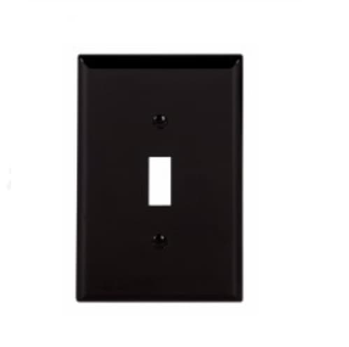 Eaton Wiring 1-Gang Toggle Wall Plate, Mid-Size, Black