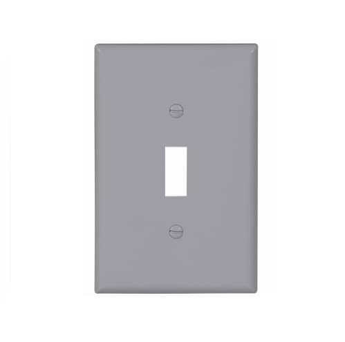 Eaton Wiring 1-Gang Toggle Wall Plate, Mid-Size, Gray