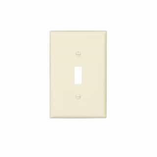 1-Gang Toggle Wall Plate, Mid-Size, Polycarbonate, Light Almond