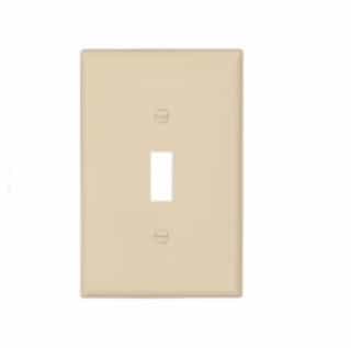 1-Gang Toggle Wall Plate, Mid-Size, Ivory