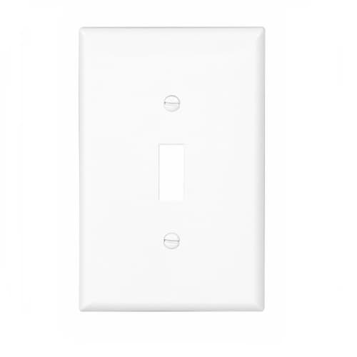 Eaton Wiring 1-Gang Toggle Wall Plate, Mid-Size, Polycarbonate, White