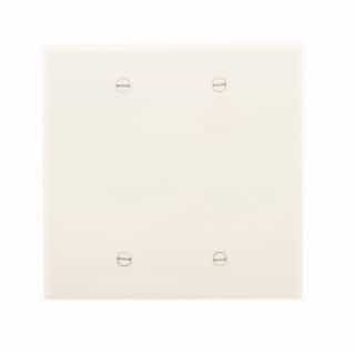 2-Gang Blank Wall Plate, Mid-Size, Polycarbonate, Almond