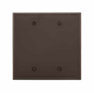 2-Gang Blank Wall Plate, Mid-Size, Polycarbonate, Brown