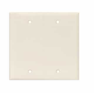 2-Gang Blank Wall Plate, Mid-Size, Polycarbonate, Light Almond