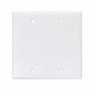 Eaton Wiring 2-Gang Blank Wall Plate, Mid-Size, Polycarbonate, White