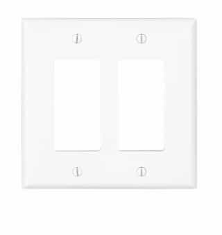 Eaton Wiring Mid-Size 2-Gang Duplex Decorator Polycarbonate Wallplate, White