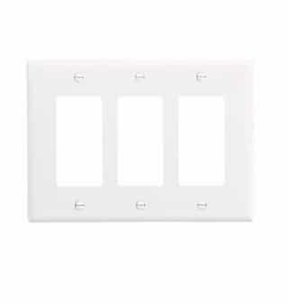 Eaton Wiring Mid-Size 3-Gang Duplex Decorator Polycarbonate Wallplate, White