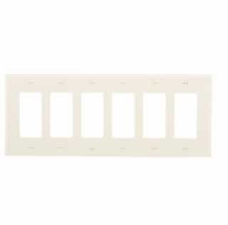 Eaton Wiring 6-Gang Decora Wall Plate, Mid-Size, Polycarbonate, Almond