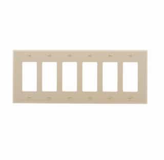 Eaton Wiring 6-Gang Decora Wall Plate, Mid-Size, Polycarbonate, Ivory