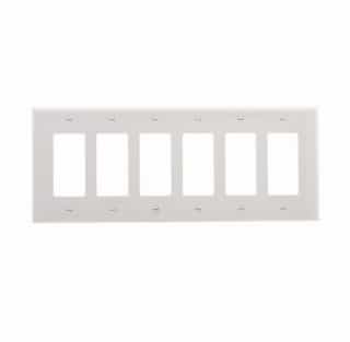 Eaton Wiring 6-Gang Decora Wall Plate, Mid-Size, Polycarbonate, White