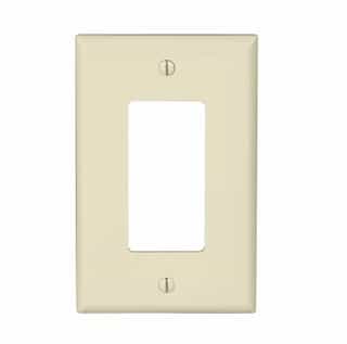 1-Gang Decora Wall Plate, Mid-Size, Polycarbonate, Almond