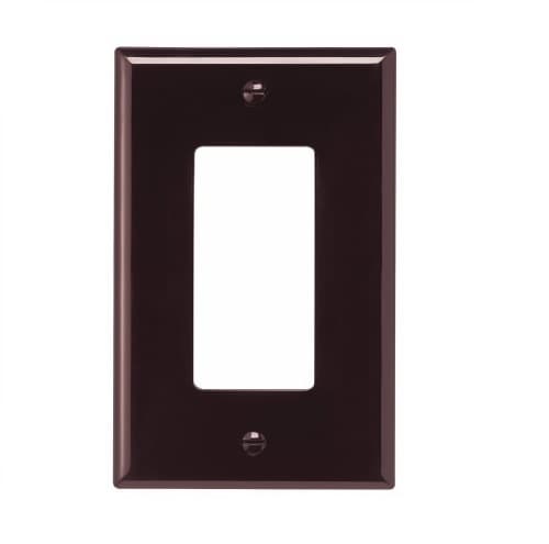 1-Gang Decora Wall Plate, Mid-Size, Polycarbonate, Brown